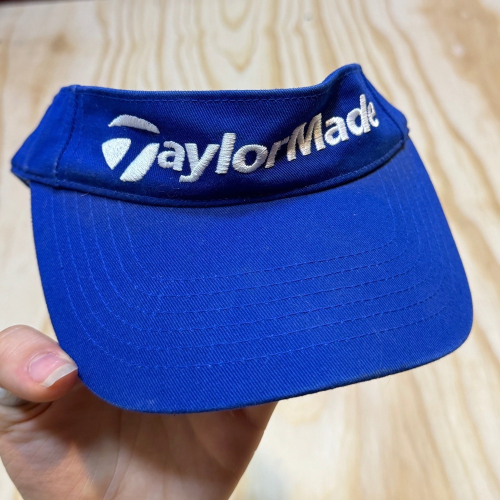 TaylorMade Golf Visor Hat Blue 100% Cotton Adjustable OSFM Mens Womens